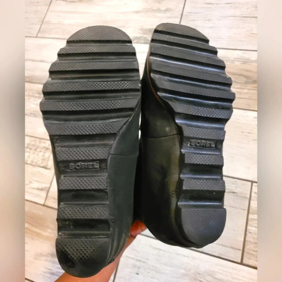 SOREL Women's 8 black Conquest hidden wedge ankle boots waterproof lace-up - Picture 9 of 14